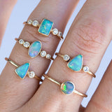 Aurora Opal and Diamond Ring