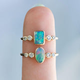 Aurora Opal and Diamond Ring