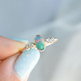 Aurora Opal and Diamond Ring