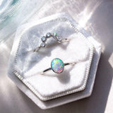 Australian Opal and Diamond Bridal Ring Set - Amy Jennifer Jewellery