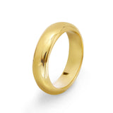 Yellow Gold D Shape Wedding Band