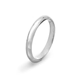 White Gold D Shape Wedding Band