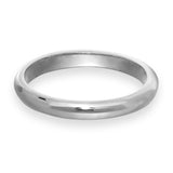 White Gold D Shape Wedding Band