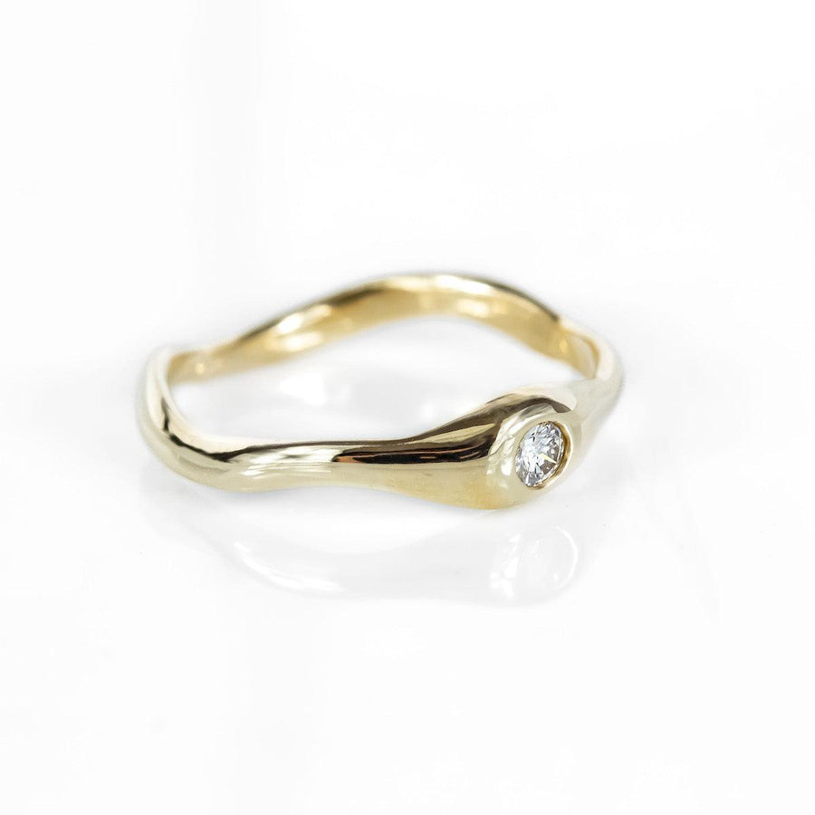 Diamond Dune Ring Set in Yellow Gold - Amy Jennifer Jewellery