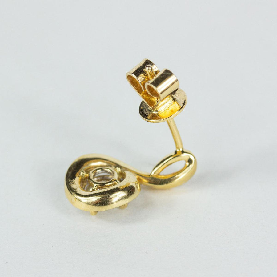 Diamond Swirl Earrings in 18K Gold