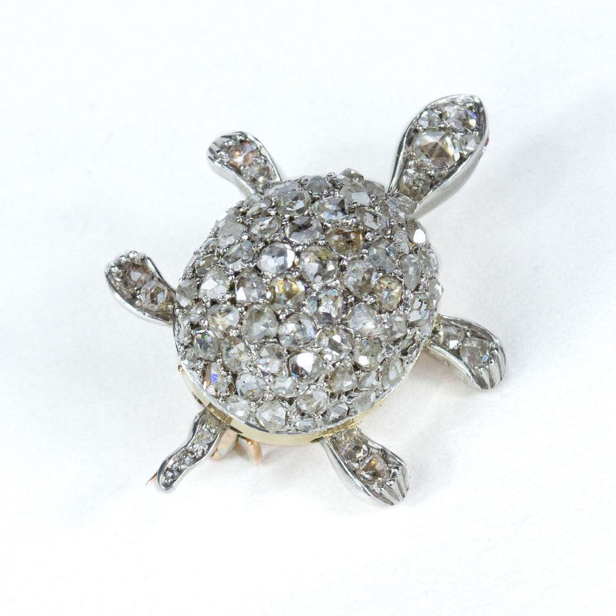 Diamond Turtle Brooch Pin