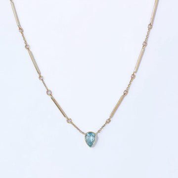 Ebb & Flow Aquamarine Necklace in Gold