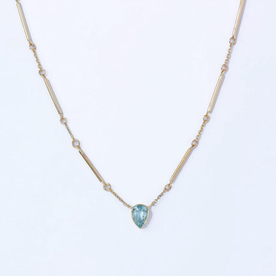 Ebb & Flow Aquamarine Necklace in Gold