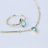 Ebb & Flow Aquamarine Necklace in Gold