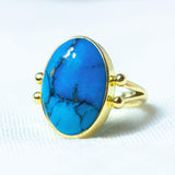 Egyptian Turquoise Tidal Ring - Amy Jennifer Jewellery