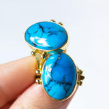 Egyptian Turquoise Tidal Ring - Amy Jennifer Jewellery