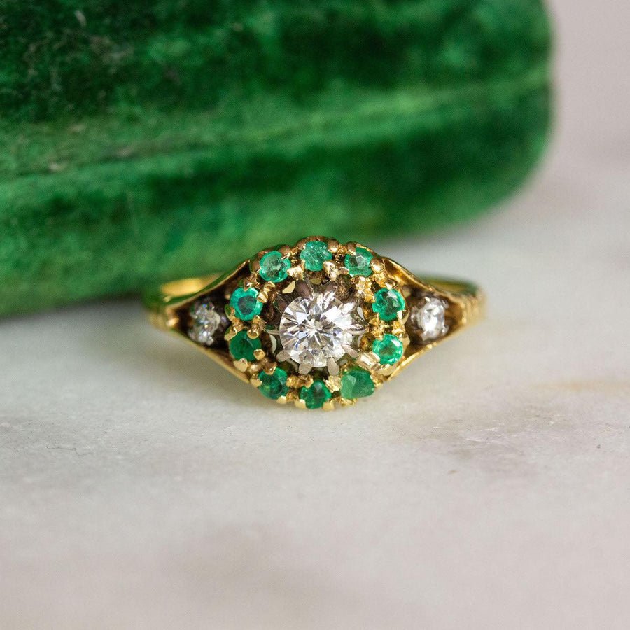 Emerald & Diamond Ring in 18K Gold - Amy Jennifer Jewellery