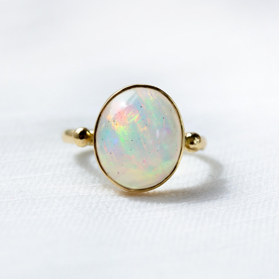 Ethiopian Opal Ring 18K Yellow Gold