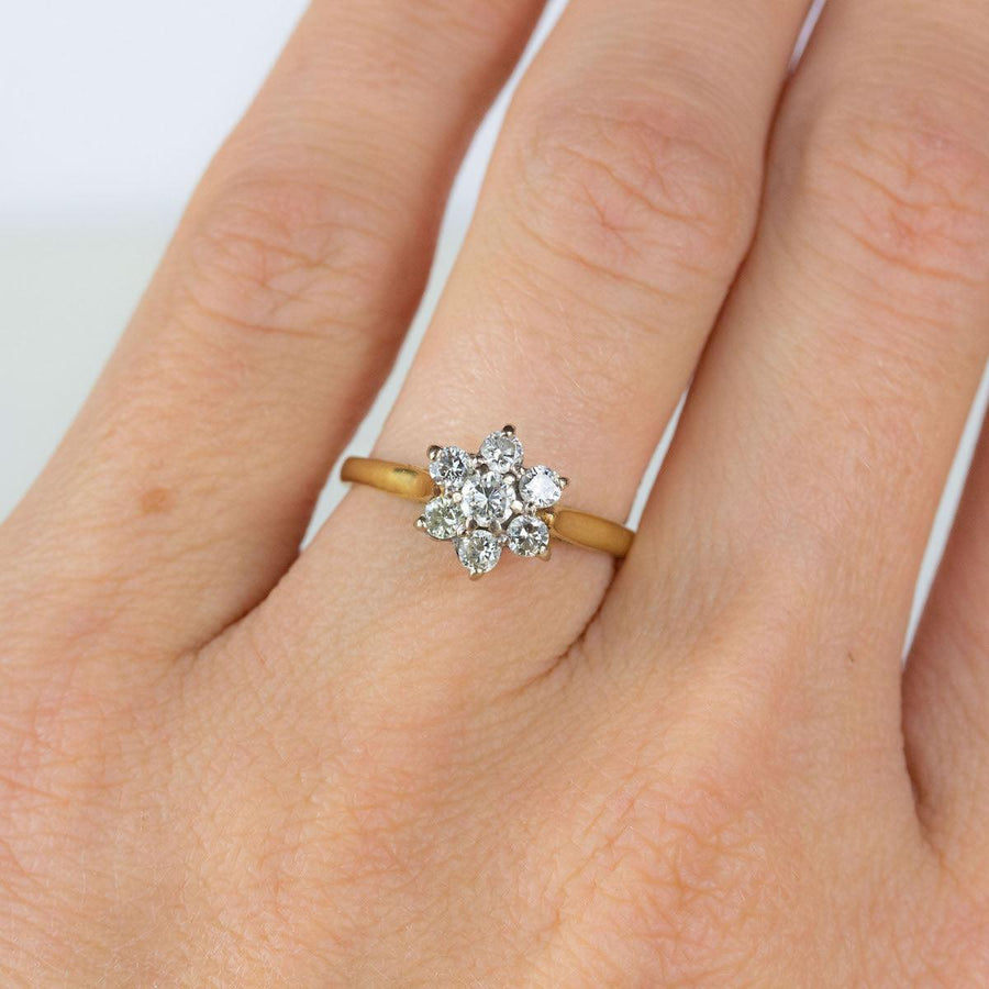 18k diamond cluster ring Clearance