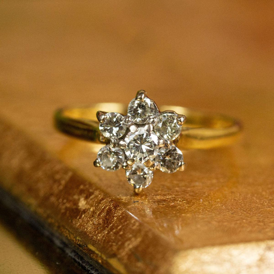 Flower Diamond Cluster Ring in 18K Yellow Gold - Amy Jennifer Jewellery