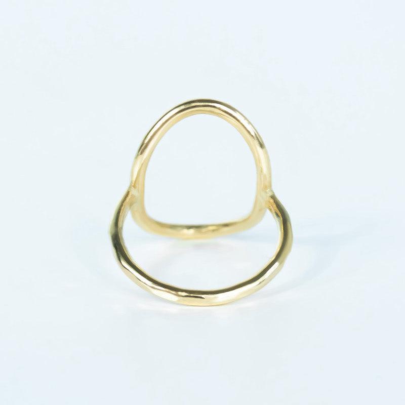 Hammered Gold Circle Ring