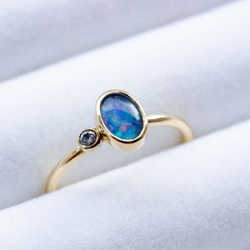 Island Opal & Diamond Ring