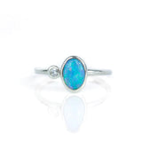 Island Opal & Diamond Ring White Gold