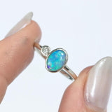 Island Opal & Diamond Ring White Gold