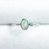 Island Opal & Diamond Ring White Gold