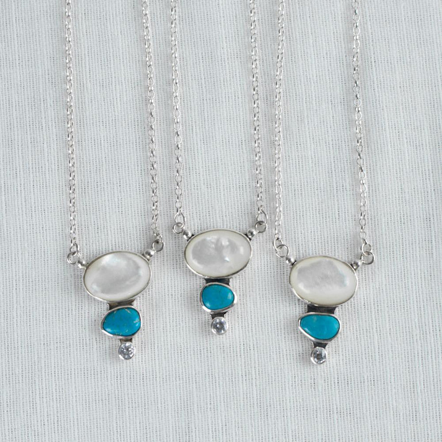 Mother of Pearl Droplet Necklace - Amy Jennifer Jewellery