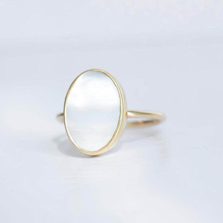 Mother of Pearl Ring in Yellow Gold