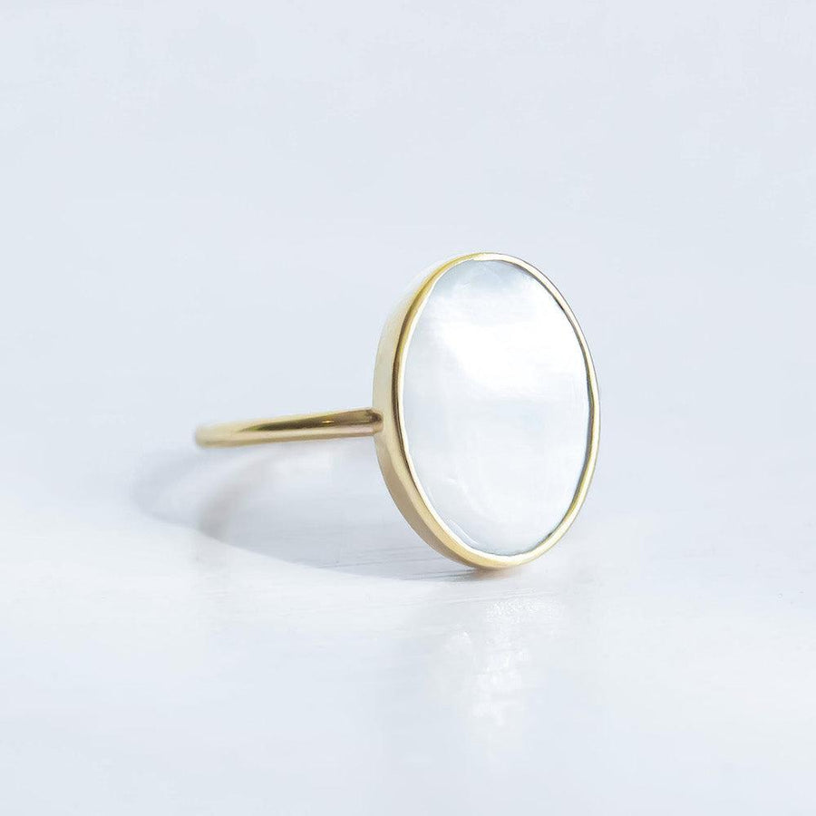 Mother of Pearl Ring in Yellow Gold