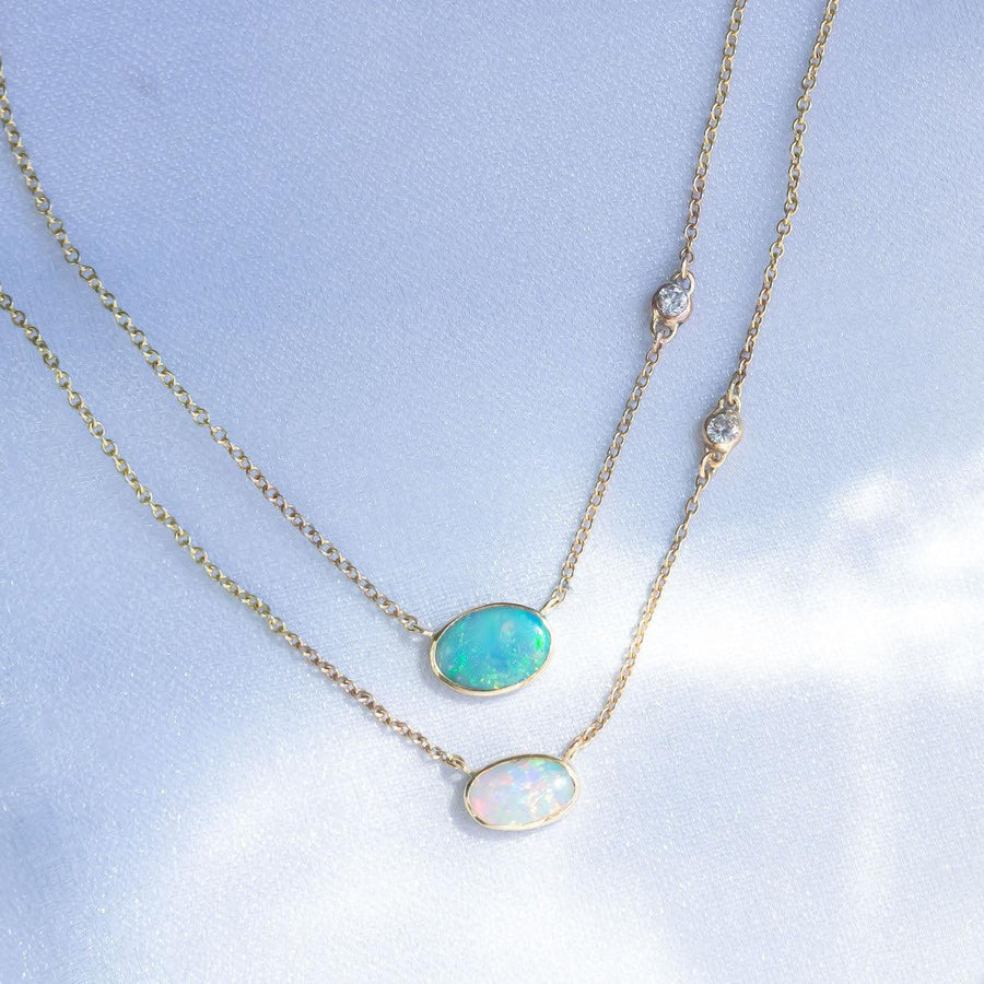 Offshore Crystal Opal and Diamond Necklace 