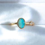 Off-Shore Opal & Diamond Ring - Amy Jennifer Jewellery