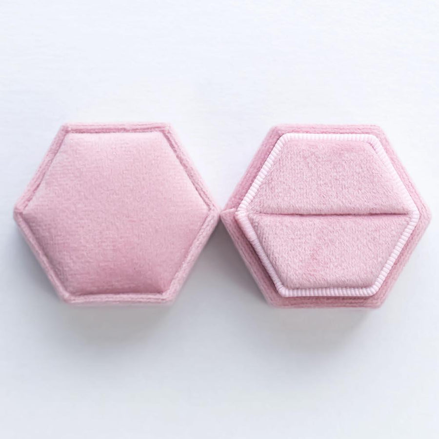 Pink Velvet Ring Box - Amy Jennifer Jewellery