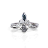 Salt & Pepper Diamond Ring White Gold