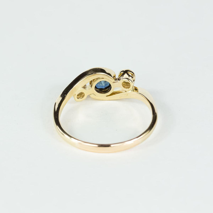 Sapphire & Diamond Triple Ring in 18K Gold