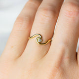 18K Gold Diamond Wave Ring