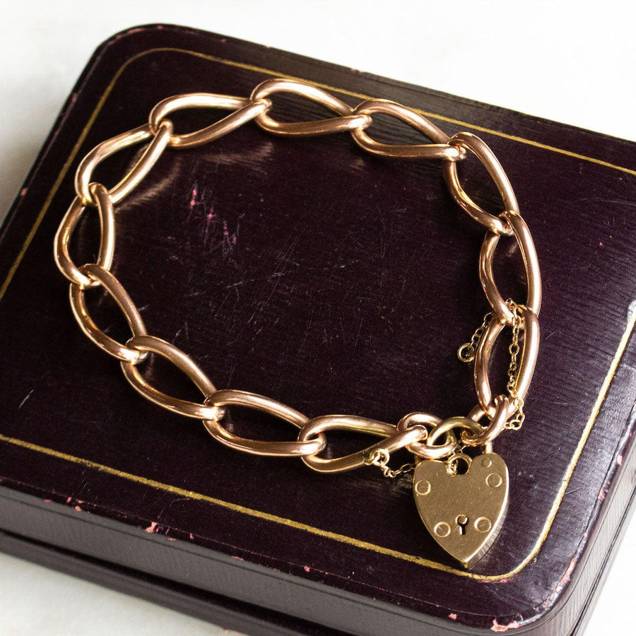 Solid Oval Link Charm Bracelet in 9K Rose Gold - Amy Jennifer Jewellery