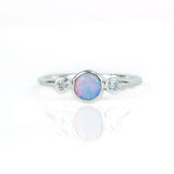 Stella Diamond and Opal Ring White Gold