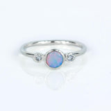 Stella Diamond and Opal Ring White Gold