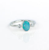 Stella Diamond and Opal Ring White Gold