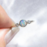 Stella Diamond and Opal Ring White Gold