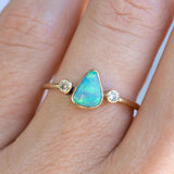 Stella Gold Diamond and Opal Ring