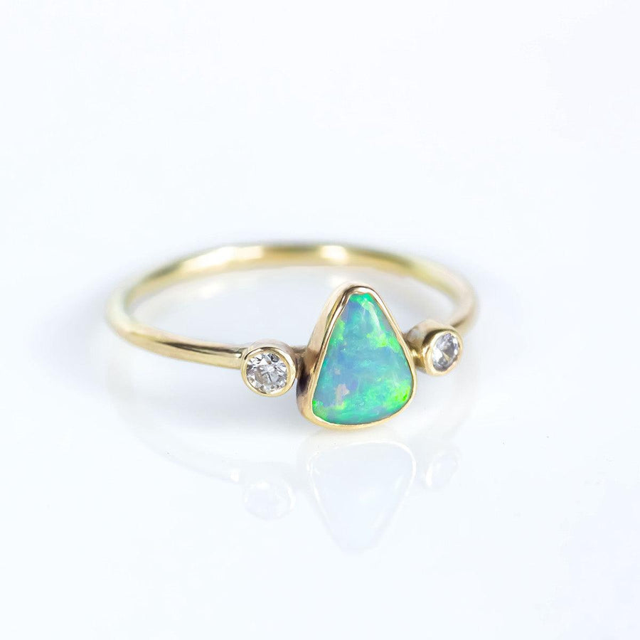 Stella Gold Diamond and Opal Ring