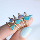 Stella Gold Diamond and Opal Ring