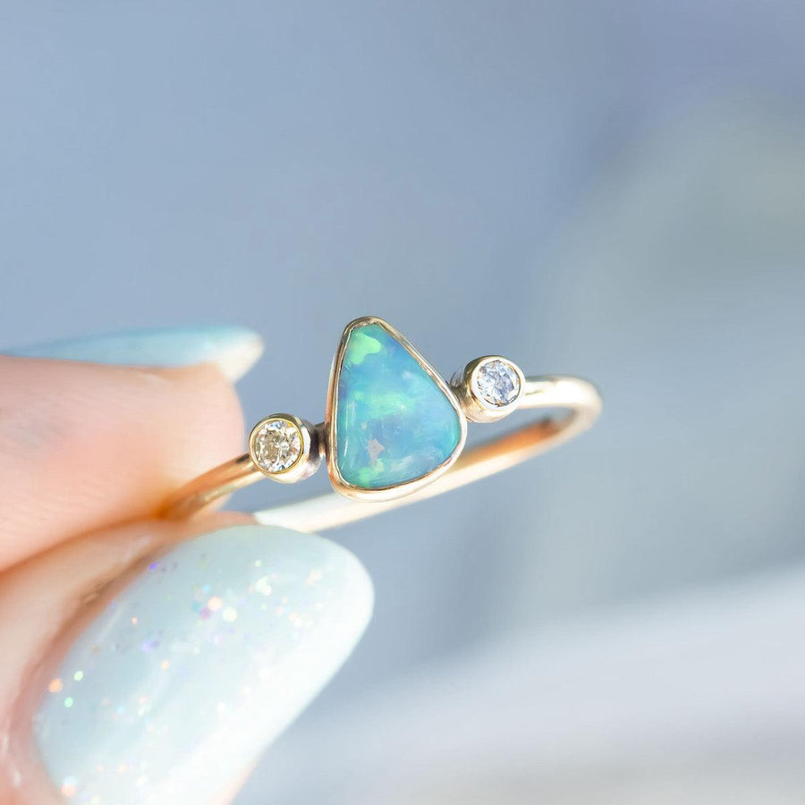 Stella Gold Diamond and Opal Ring