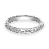 White Gold Textured Wedding Band