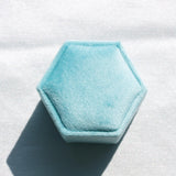 Turquoise Velvet Ring Box - Amy Jennifer Jewellery