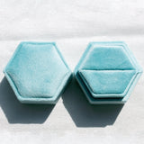 Turquoise Velvet Ring Box - Amy Jennifer Jewellery