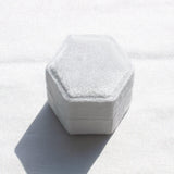 White Velvet Ring Box - Amy Jennifer Jewellery