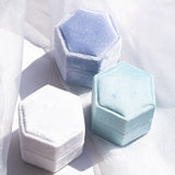 White Velvet Ring Box - Amy Jennifer Jewellery