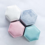 Velvet hexagon ring box 